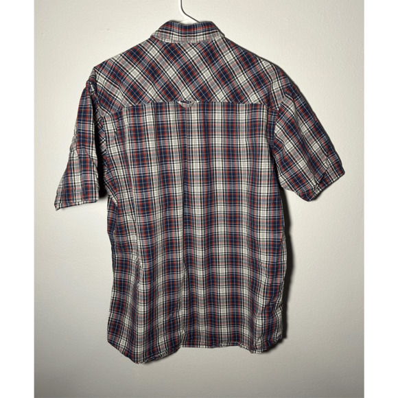 Pendleton Men’s Santiam Short Sleeve Button Down Men’s Blue & Red Plaid Shirt L - Picture 4 of 7